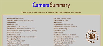 强力分析数码照片的更多信息-camera summary