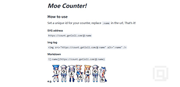 萌萌的访问计数器-Moe Counter!